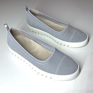 Vionic Womens Uptown Skimmer Shimmer Gray Knit Slip-on Comfort Shoes Size 7.5